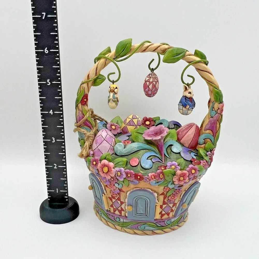 Jim Shore Heartwood Creek Be Open to Miracles Easter Basket with Ornaments